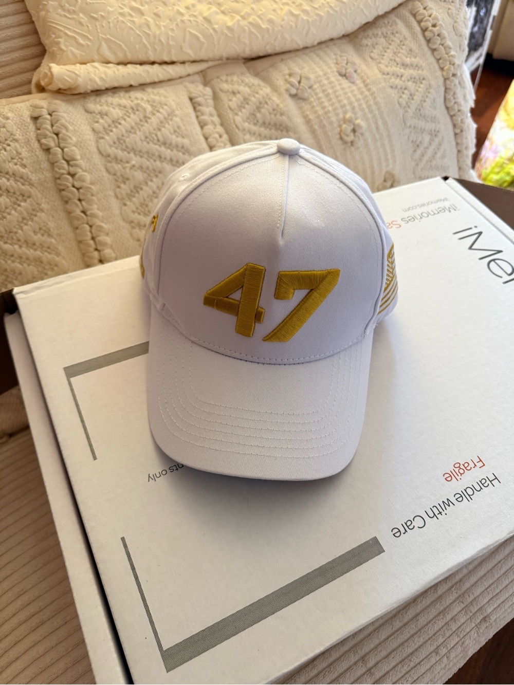 Men's White Baseball Cap with Gold '47' Accent / Turning point USA brand NEW
